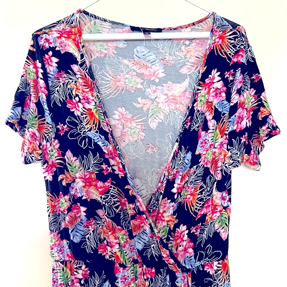 NWOT.  Minette feminine lightweight and flowing, floral maxi dress.